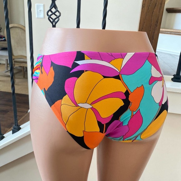 NWT TRINA TURK Gemini Printed Tab Hipster Bikini Bottoms, size 12 - Picture 4 of 11